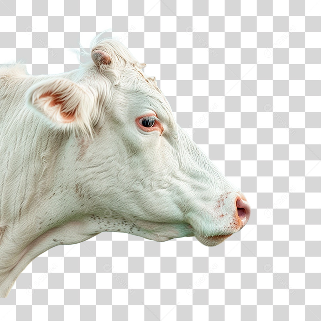 Vaca Branca PNG Transparente