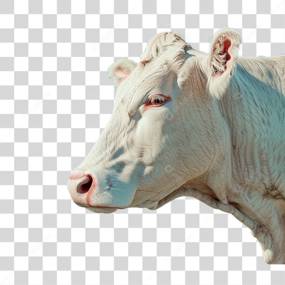 Vaca Branca PNG Transparente