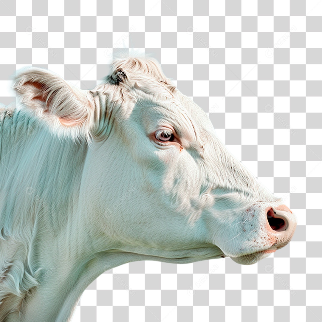Vaca Branca PNG Transparente