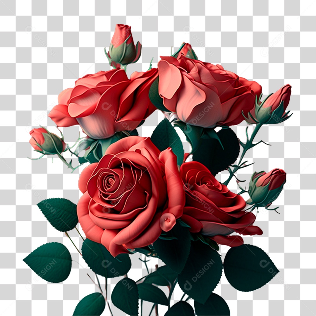 Rosa Vermelha PNG Transparente