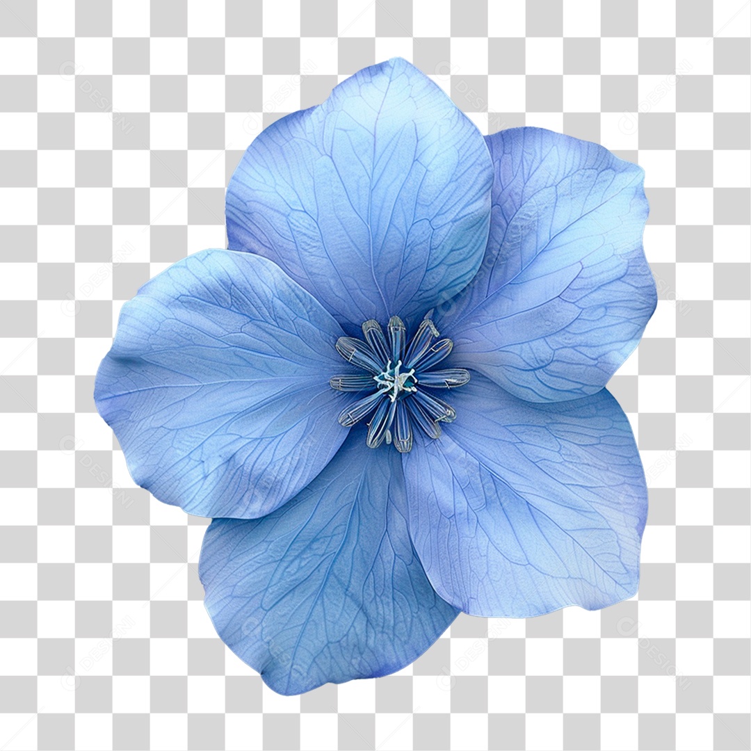 Flor Azul PNG Transparente