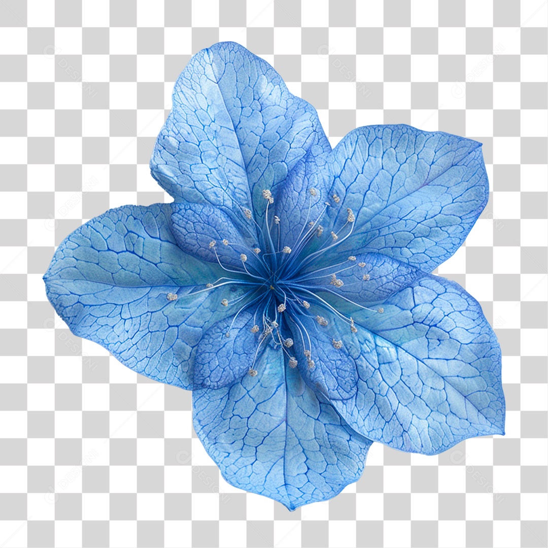 Flor Azul PNG Transparente