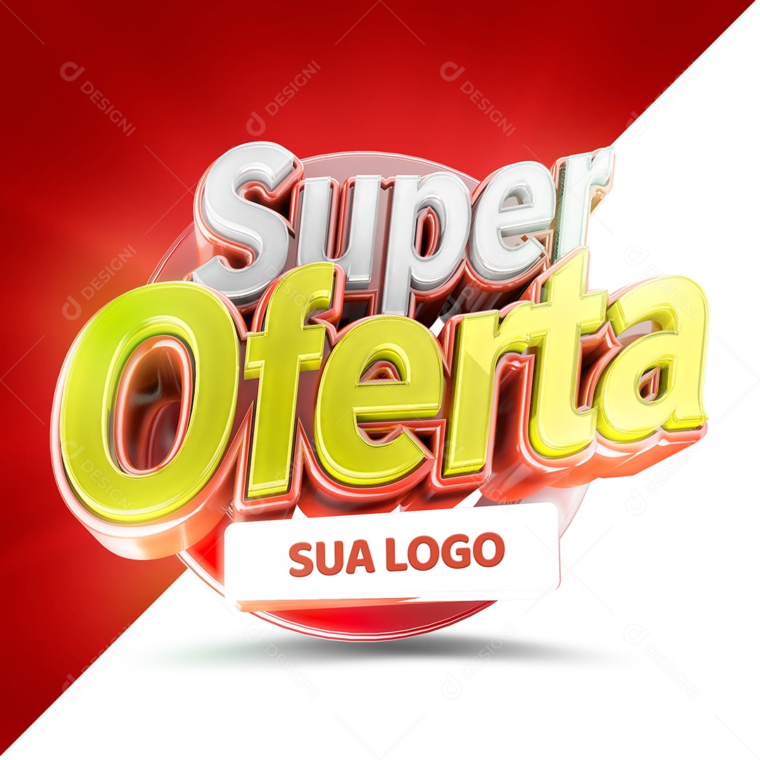 Selo 3D Super Oferta para Composição PSD