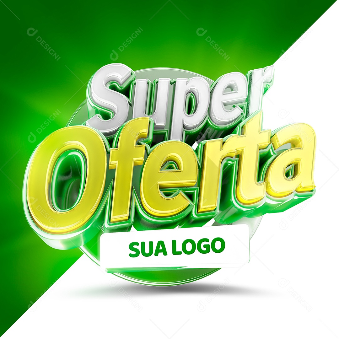 Selo 3D Super Ofertas para Composição PSD
