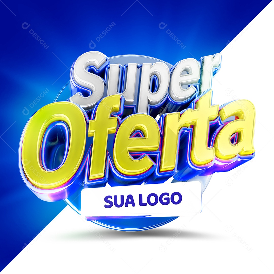 Selo 3D Super Oferta para Composição PSD