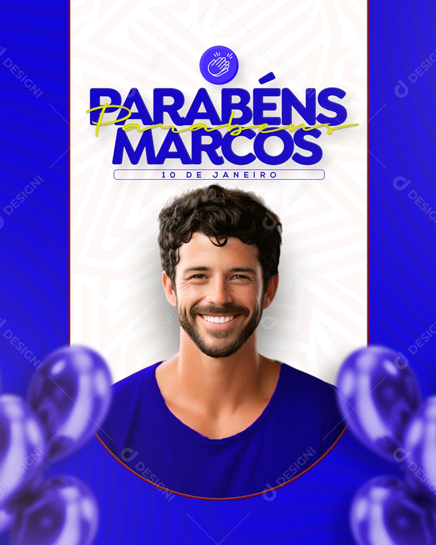 Story Parabéns Marcos Social Media PSD Editável