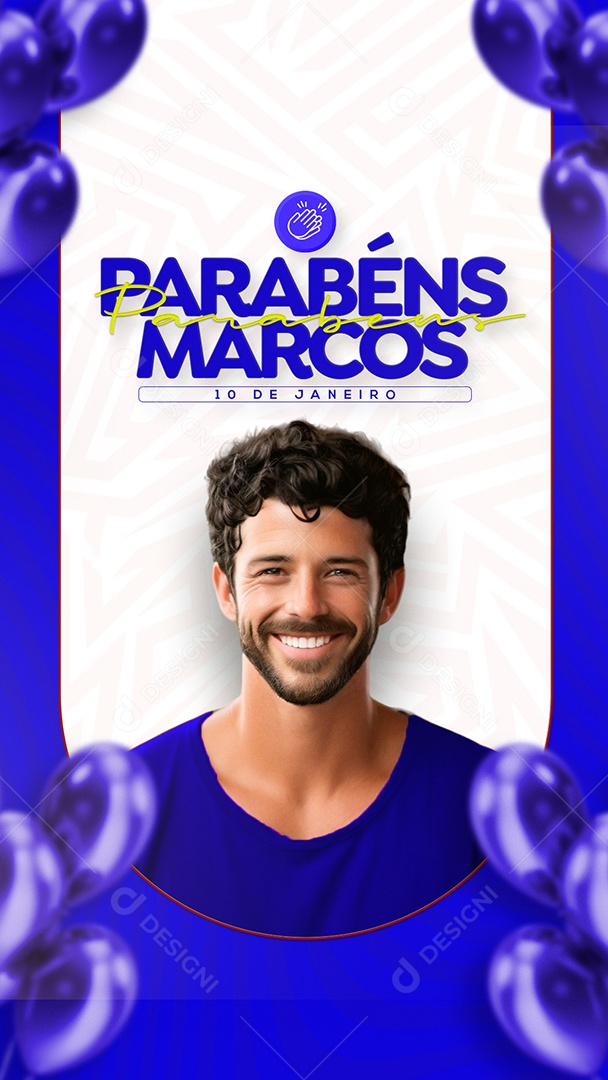 Story Parabéns Marcos Social Media PSD Editável