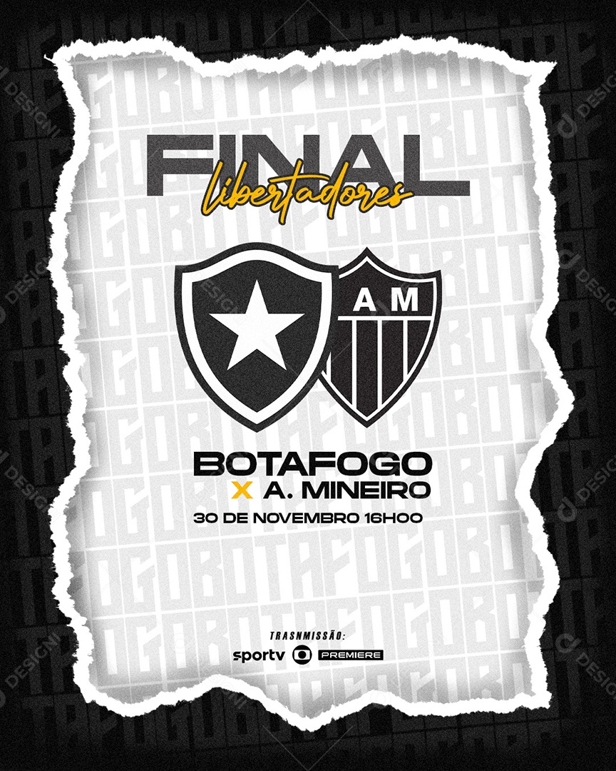 Final Libertadores Botafogo X Atlético Mineiro Social Media PSD Editável