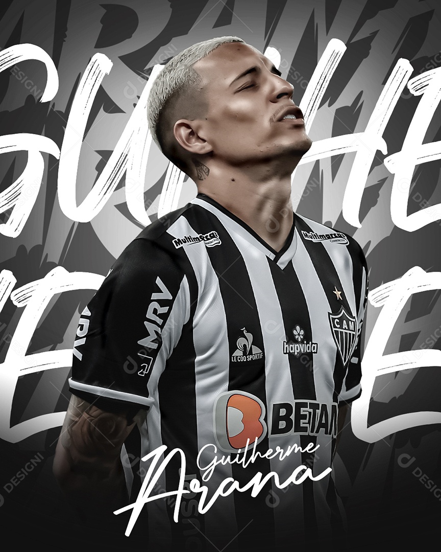 Flyer Jogador de Futebol Guilherme Arana Social Media Editável