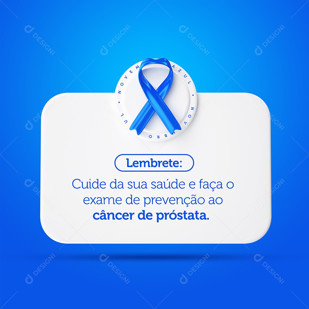 Novembro Azul Lembrete Social Media PSD Editável