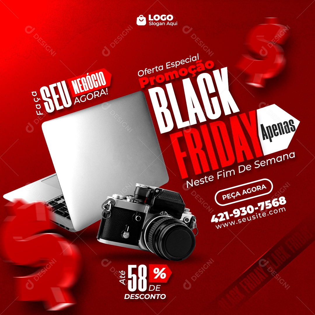 Black Friday Lojas Eletrônicos Social Media PSD Editável