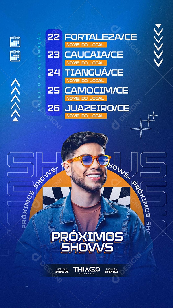 Story Flyer Próximos Shows Social Media PSD Editável