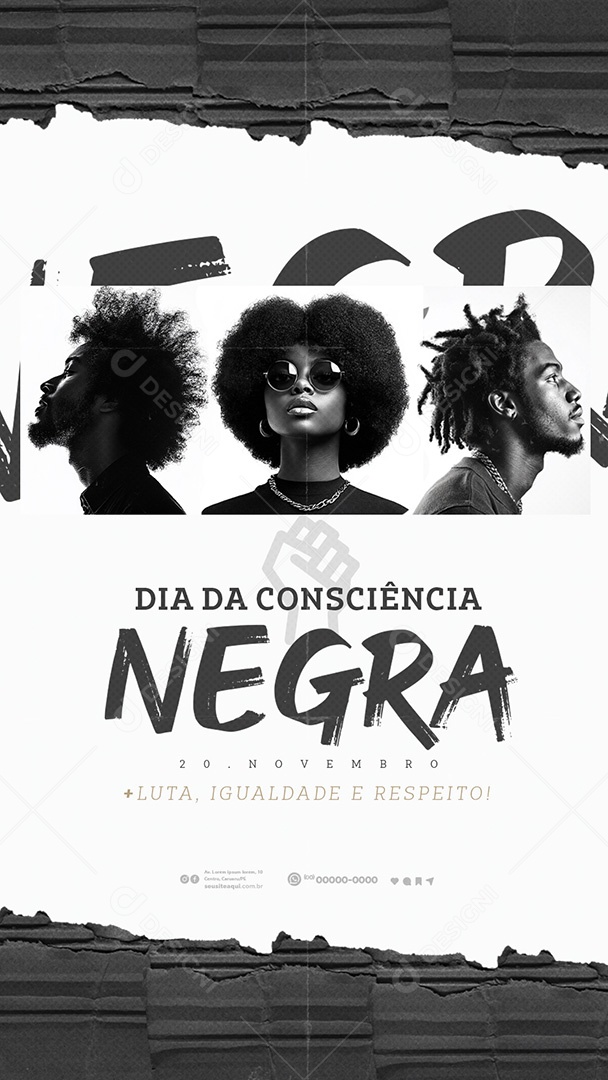 Story Dia da Consciência Negra 20 de Novembro Social Media PSD Editável