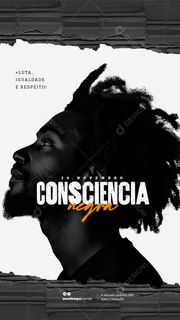 Social Media Story Dia da Consciência Negra 20 de Novembro PSD Editável