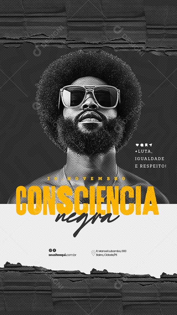 Social Media Story Dia da Consciência Negra 20 de Novembro PSD Editável