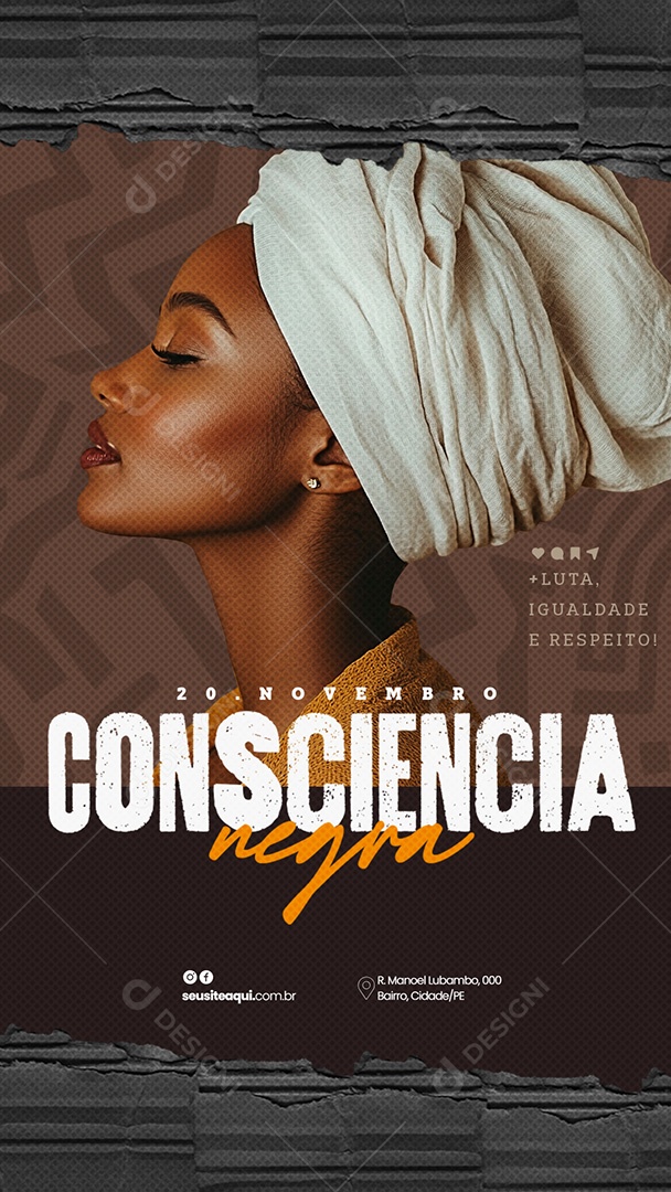 Social Media Story Dia da Consciência Negra 20 de Novembro PSD Editável
