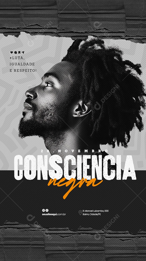 Social Media Story Dia da Consciência Negra 20 de Novembro PSD Editável