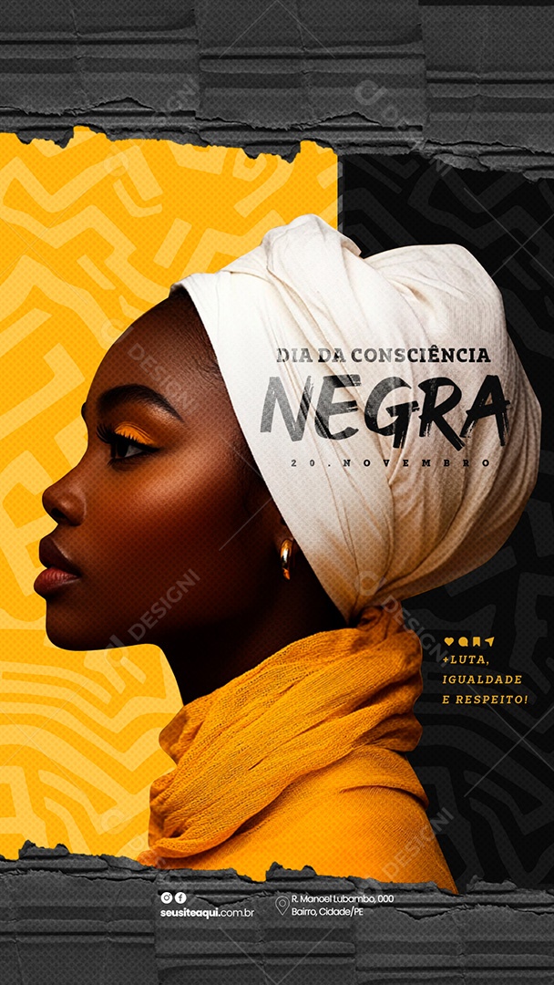Social Media Story Dia da Consciência Negra 20 de Novembro PSD Editável