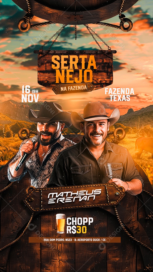 Story Flyer Sertanejo Na Fazenda Social Media PSD Editável