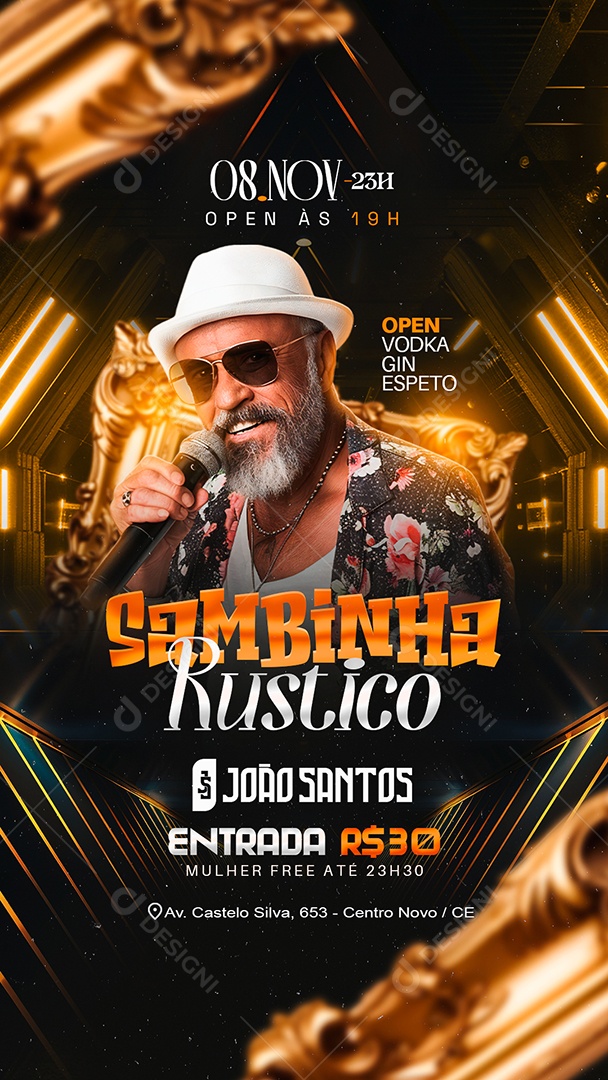 Story Flyer Sambinha Rustico Social Media PSD Editável