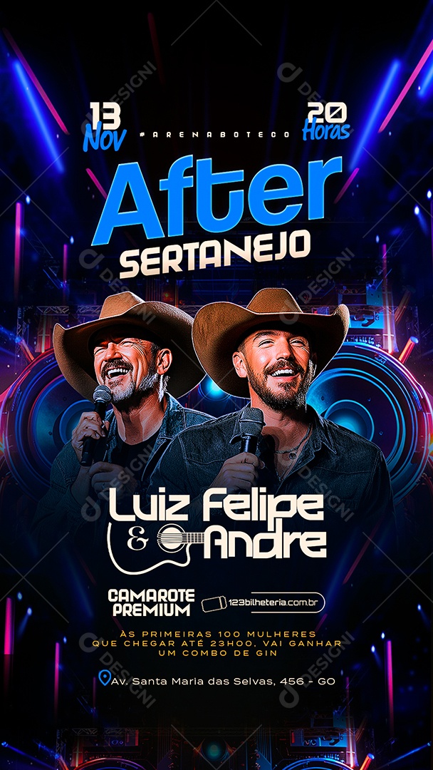 Story Flyer After Sertanejo Social Media PSD Editável
