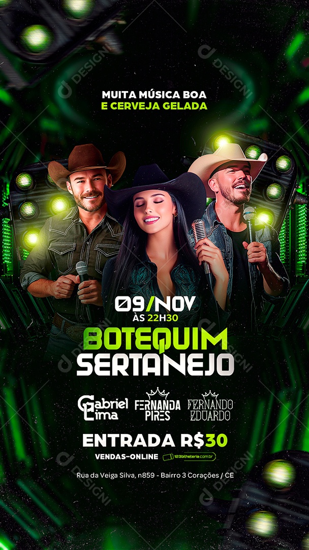 Story Flyer Botequim Sertanejo Social Media PSD Editável