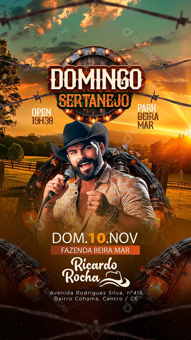 Story Flyer Domingo Sertanejo Social Media PSD Editável