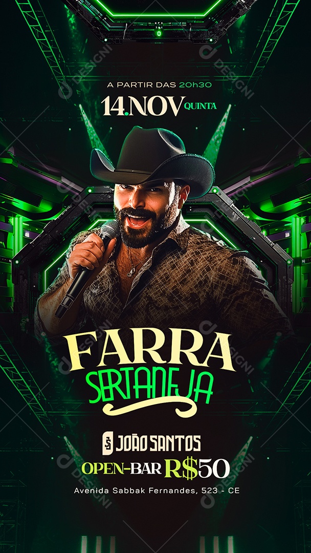 Story Flyer Farra Sertaneja Social Media PSD Editável