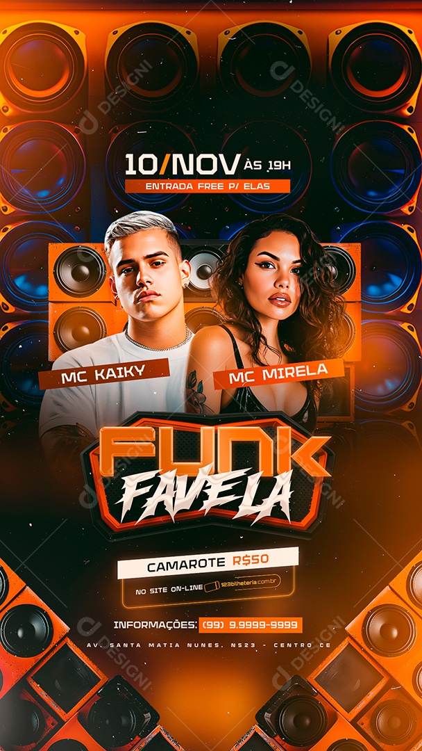 Story Flyer Funk Favela Social Media PSD Editável