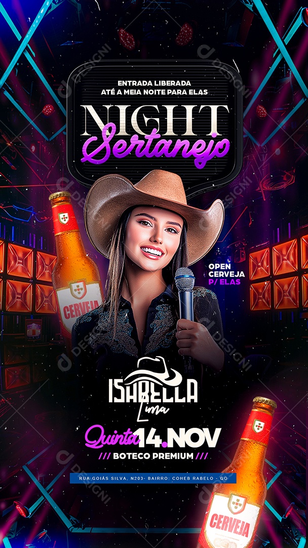 Story Flyer Night Sertanejo Social Media PSD Editável