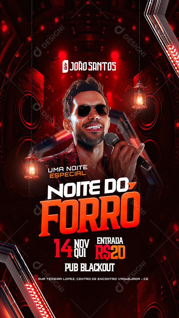 Story Flyer Noite do Forró Social Media PSD Editável