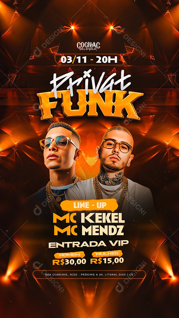 Story Flyer Privat Funk Social Media PSD Editável