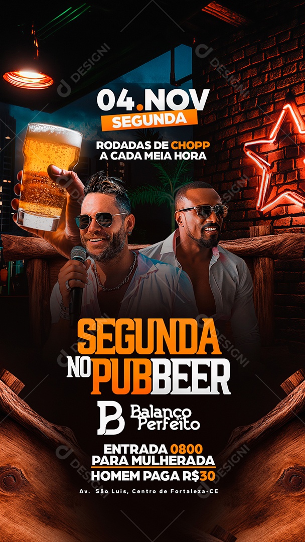 Story Flyer Segunda no Pub Beer Social Media PSD Editável