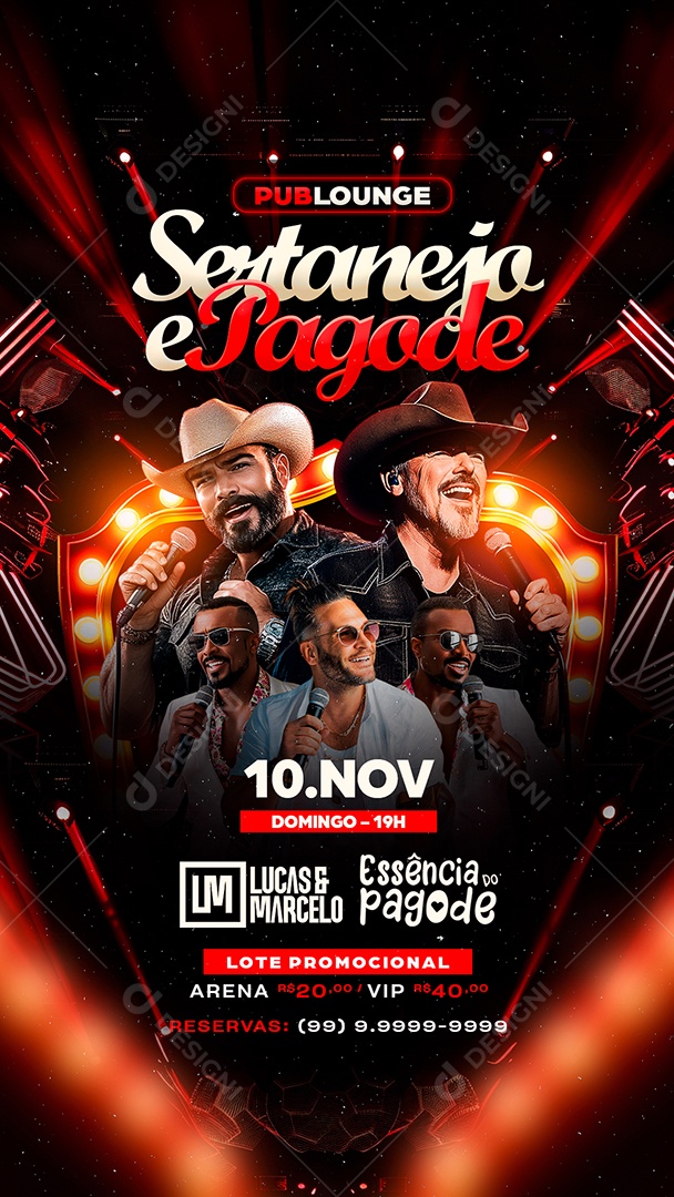 Story Flyer Sertanejo e Pagode Social Media PSD Editável