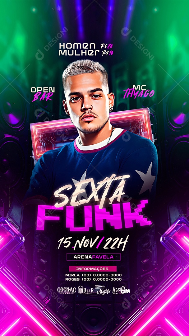 Story Flyer Sexta Funk Social Media PSD Editável