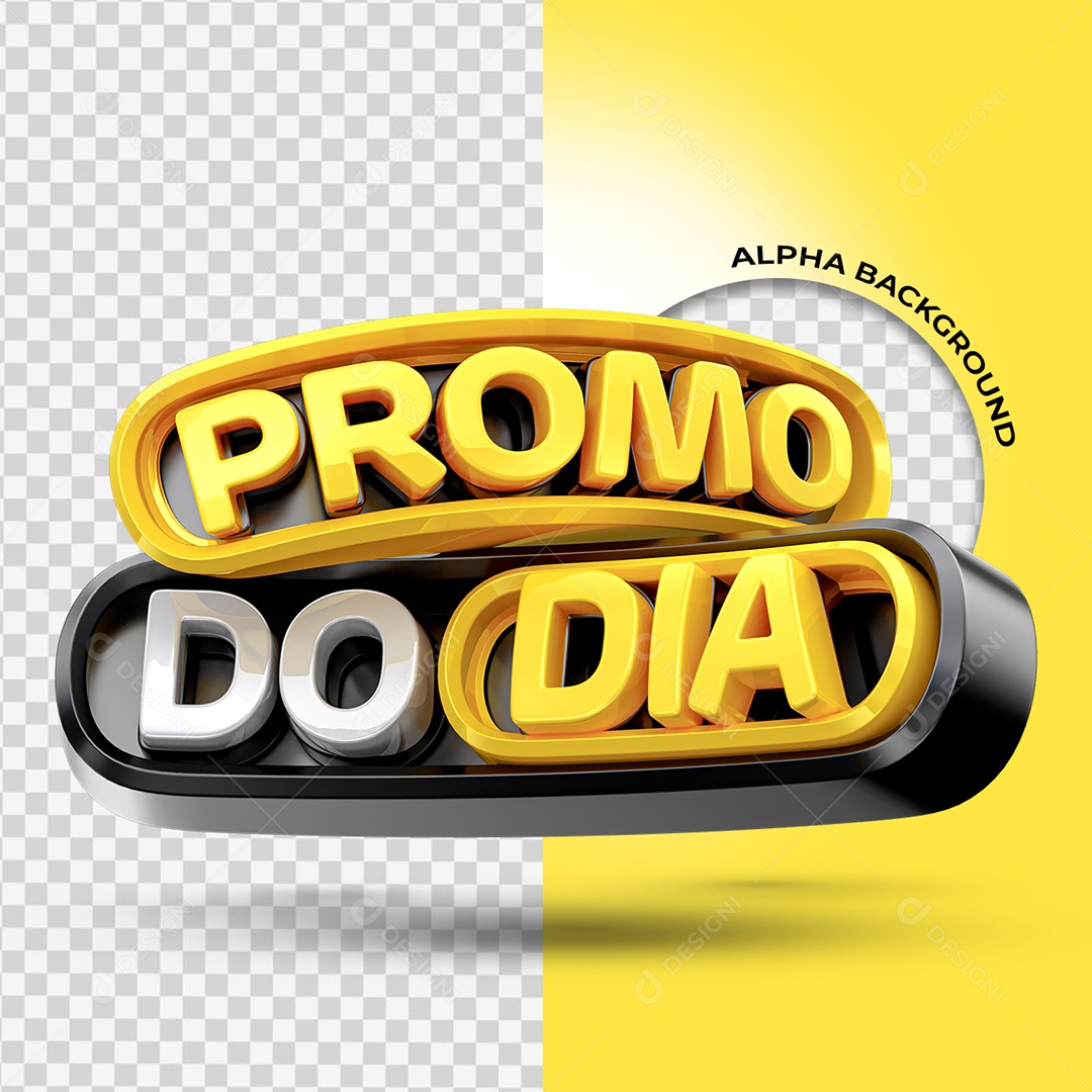 Promo do Dia Selo 3D para Composição PSD