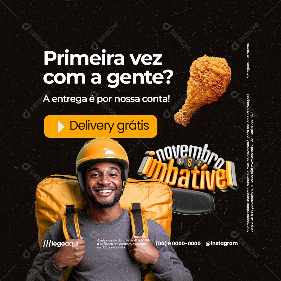 Novembro Imbatível Frango Frito Primeria Vez com a Gente Social Media PSD Editável