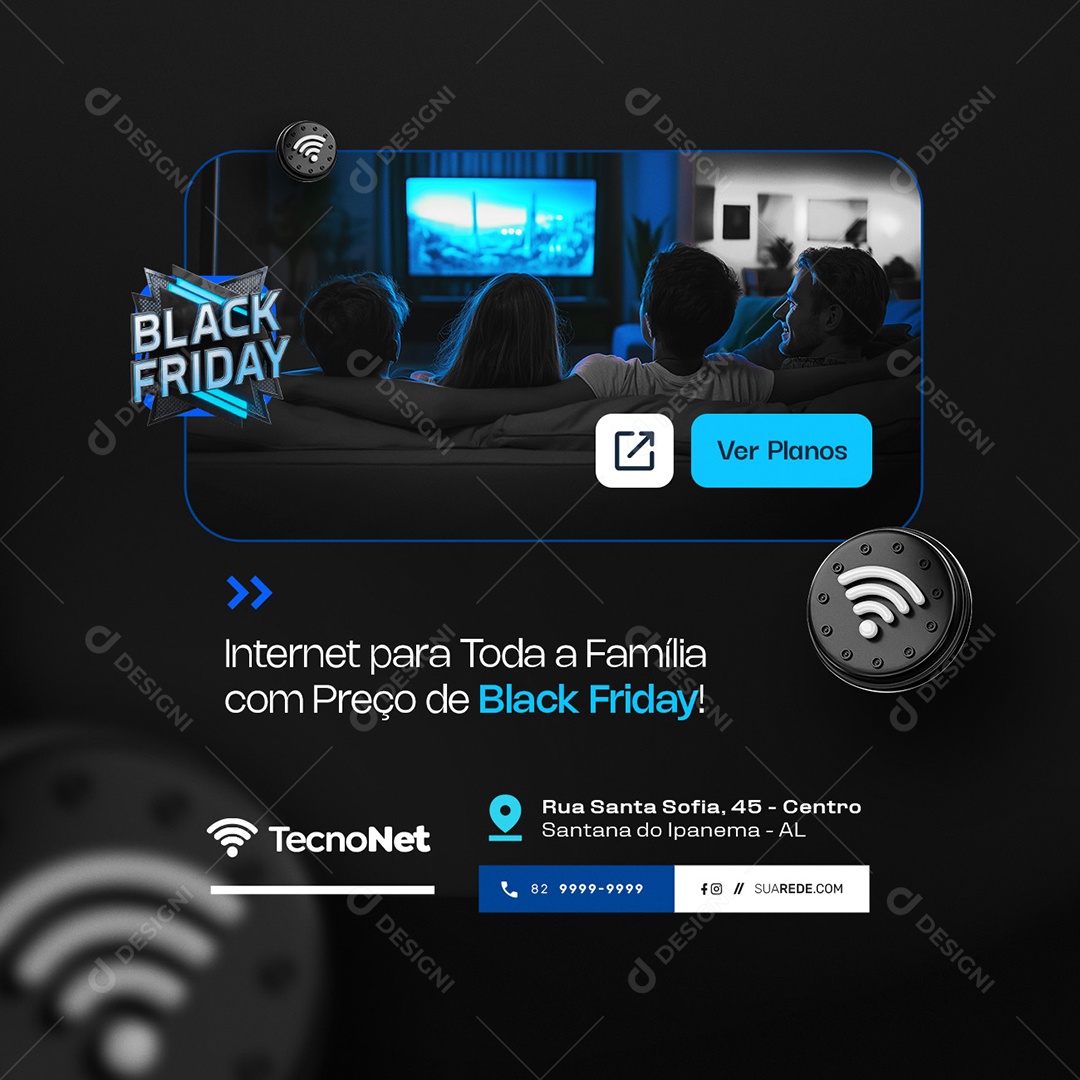 Provedor de Internet Black Friday Social Media PSD Editável