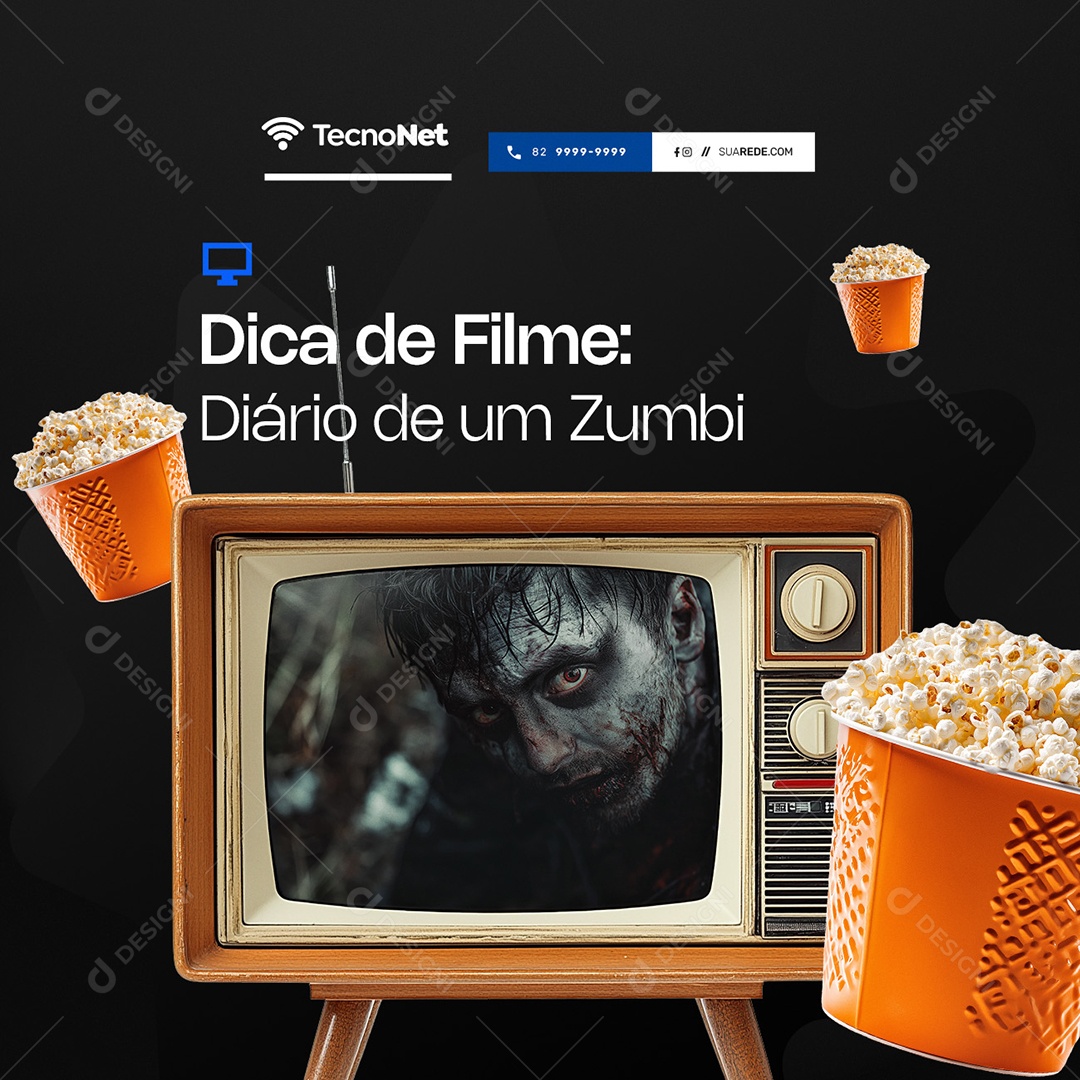 Provedor de Internet Black Friday Dica de Filme Social Media PSD Editável
