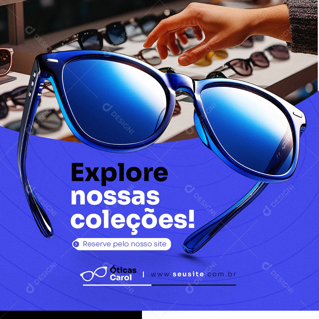 Ótica Oculita Explore Nossas Coleções Social Media PSD Editável