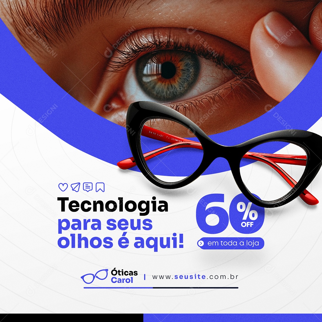 Ótica Oculita Tecnologia para Seus Olhos é Aqui Social Media PSD Editável