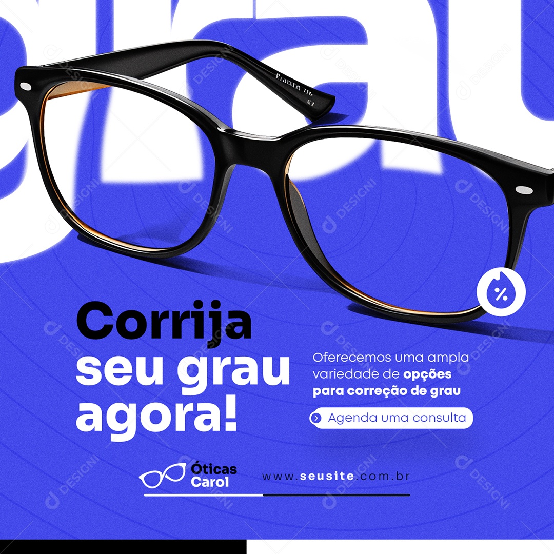 Ótica Oculita Corrija seu Grau Agora Social Media PSD Editável