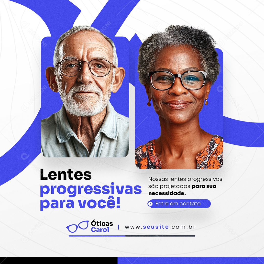 Ótica Oculita Lentes Progressivas para Você Social Media PSD Editável