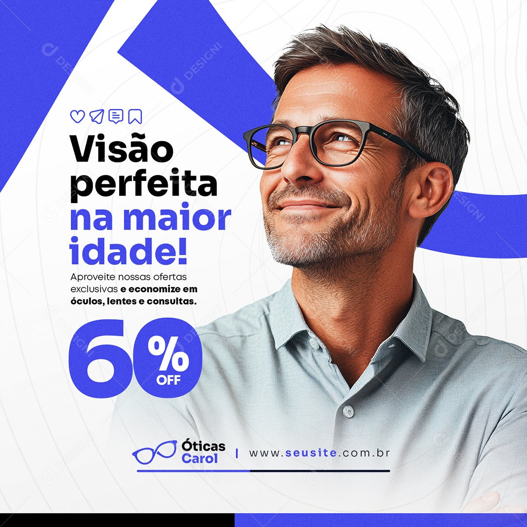 Ótica Oculita Visão Perfeita Social Media PSD Editável