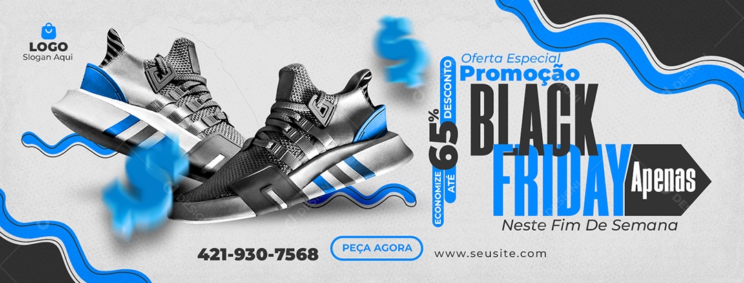 Banner Black Friday Loja de Calçados Social Media PSD Editável