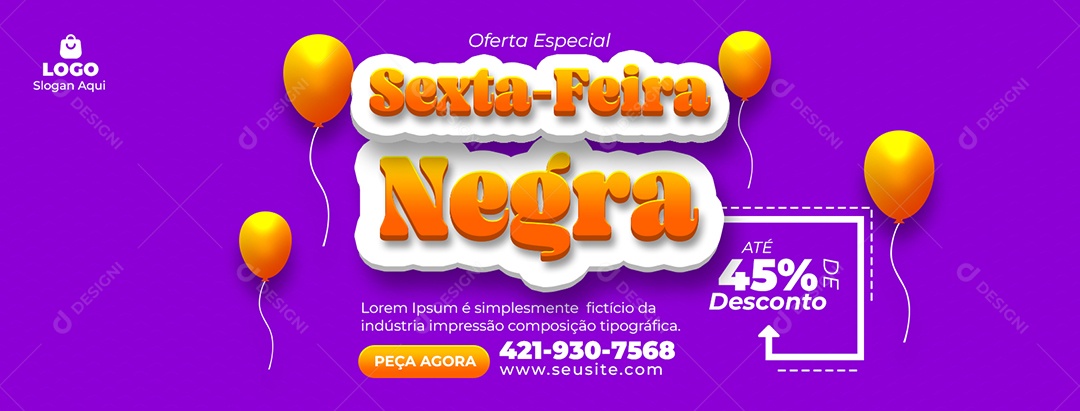 Banner Sexta Feira Negra Social Media PSD Editável