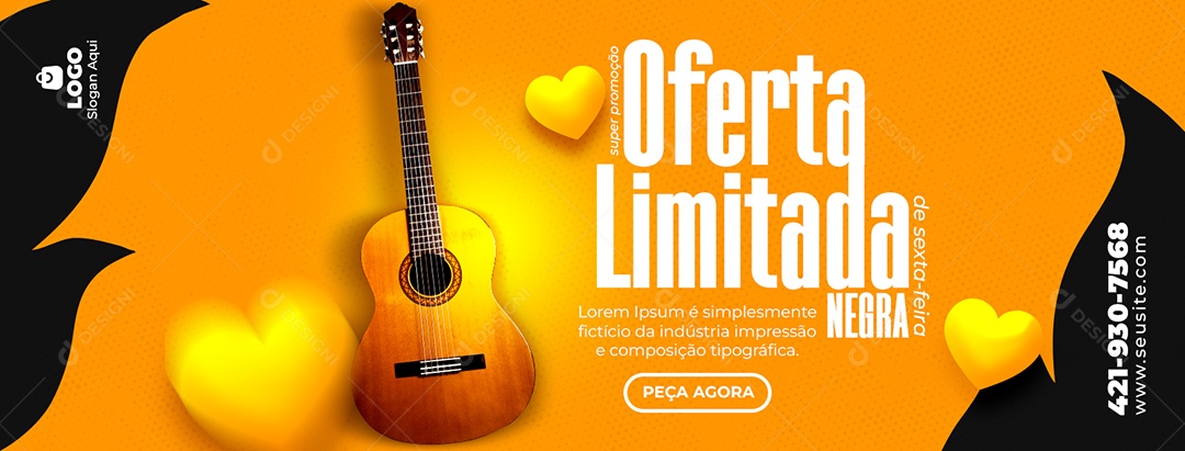 Banner Lojas de Instrumentos Musicais Social Media PSD Editável