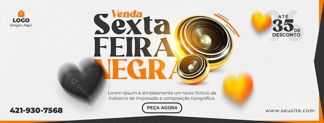 Banner Sexta Feira Negra Lojas Eletrônicos Social Media PSD Editável