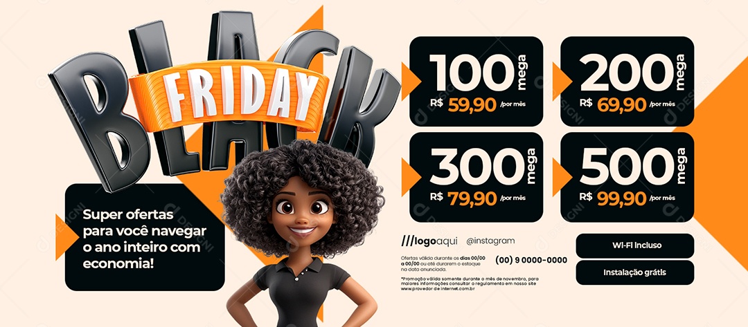 Black Friday Provedor de Internet Super Ofertas Social Media PSD Editável