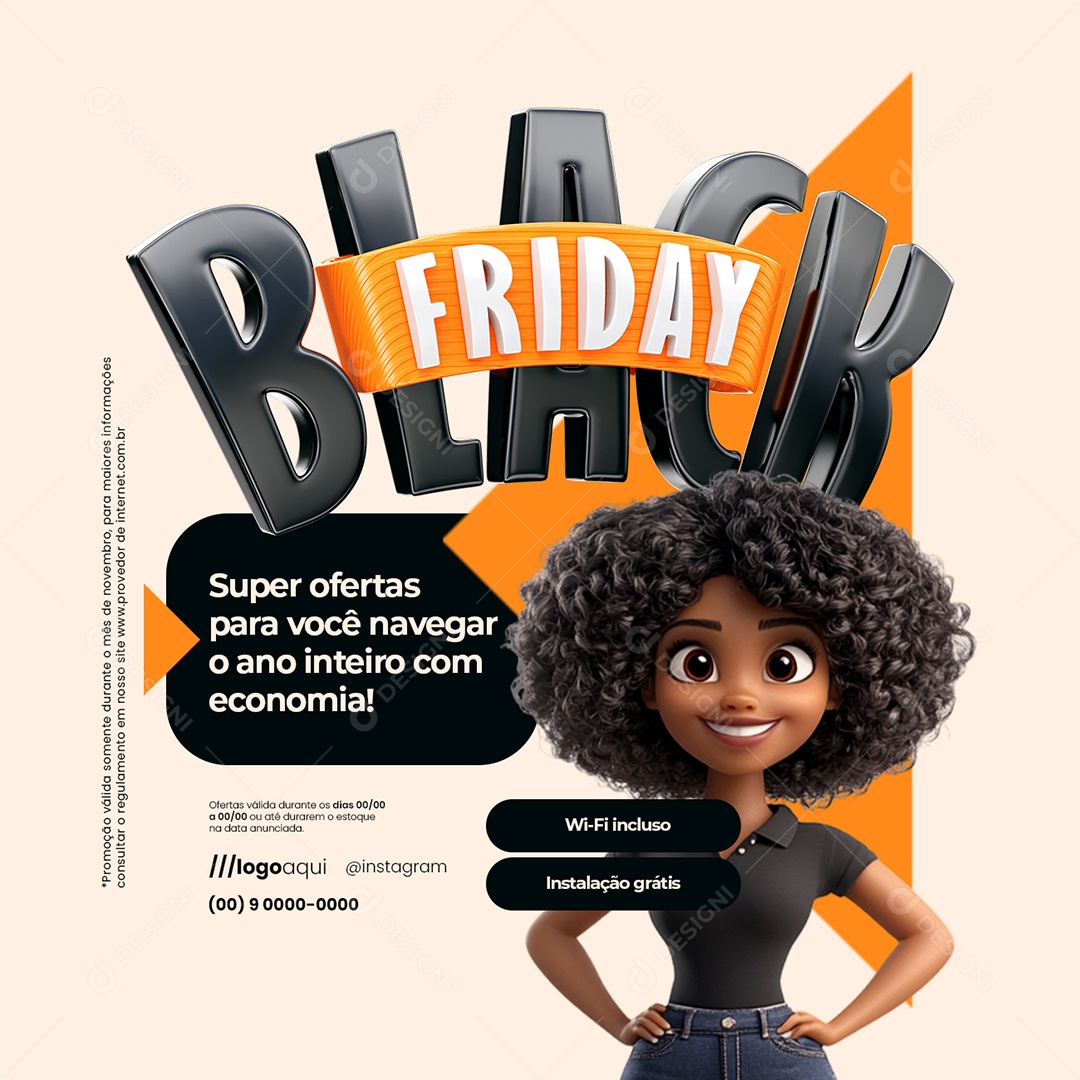 Black Friday Provedor de Internet Super Ofertas Social Media PSD Editável